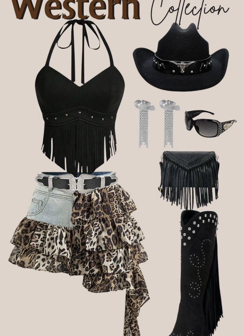 Western Baddie Aesthetic – Leopard Print Cowgirl Outfit